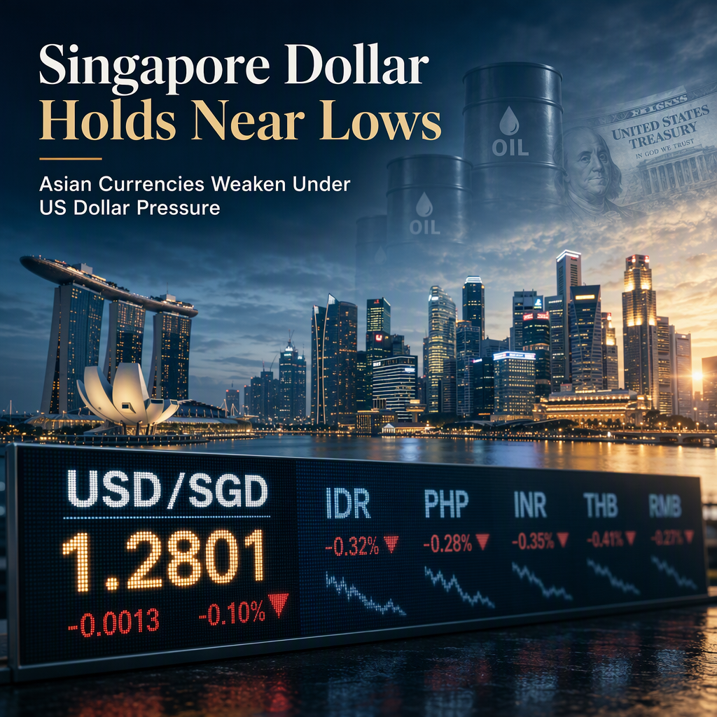 Singapore Dollar Holds Near Lows as Strong US Dollar and Higher Yields Pressure Asian Currencies