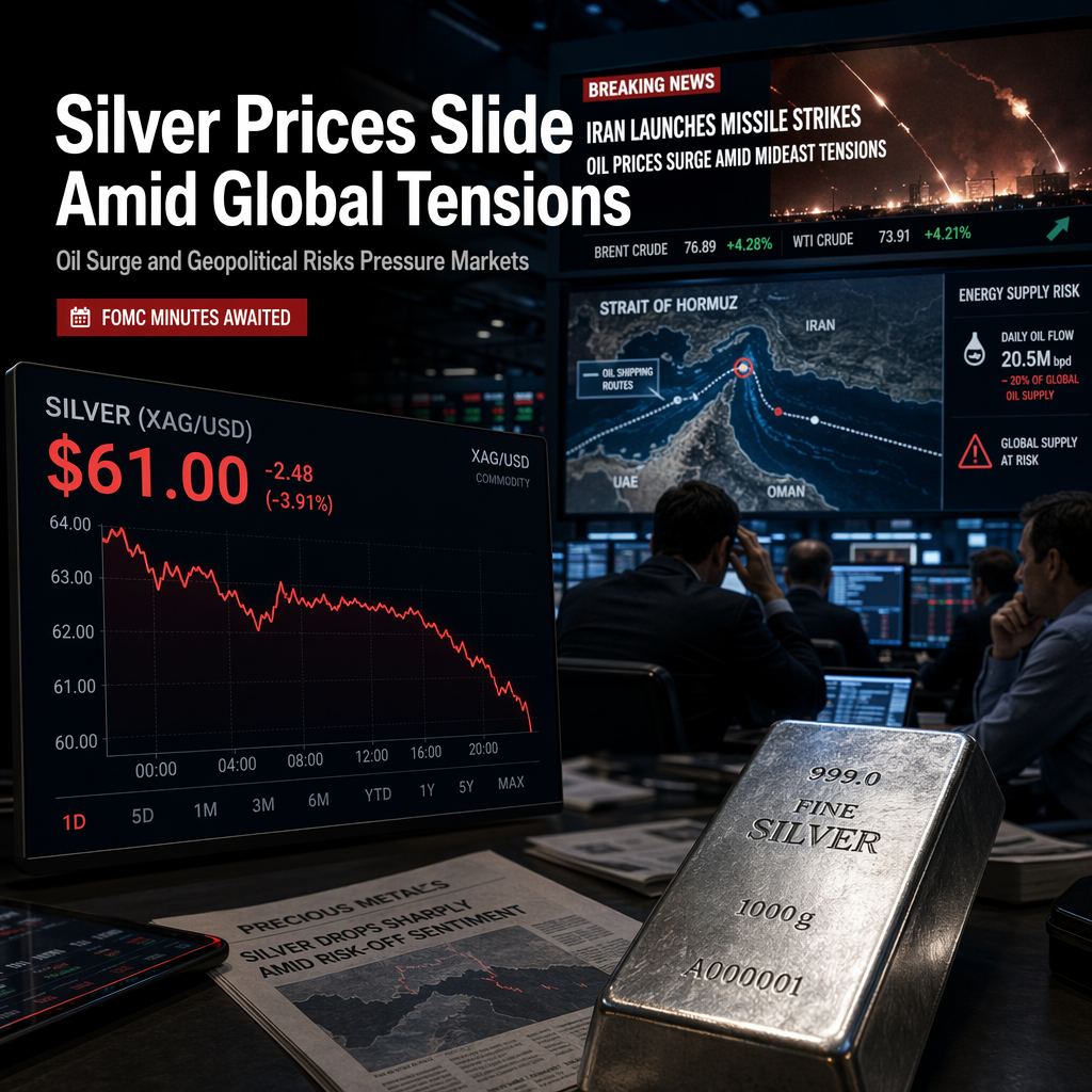 Silver Prices Slide to Near $61 Amid Geopolitical Tensions and Oil Price Surge