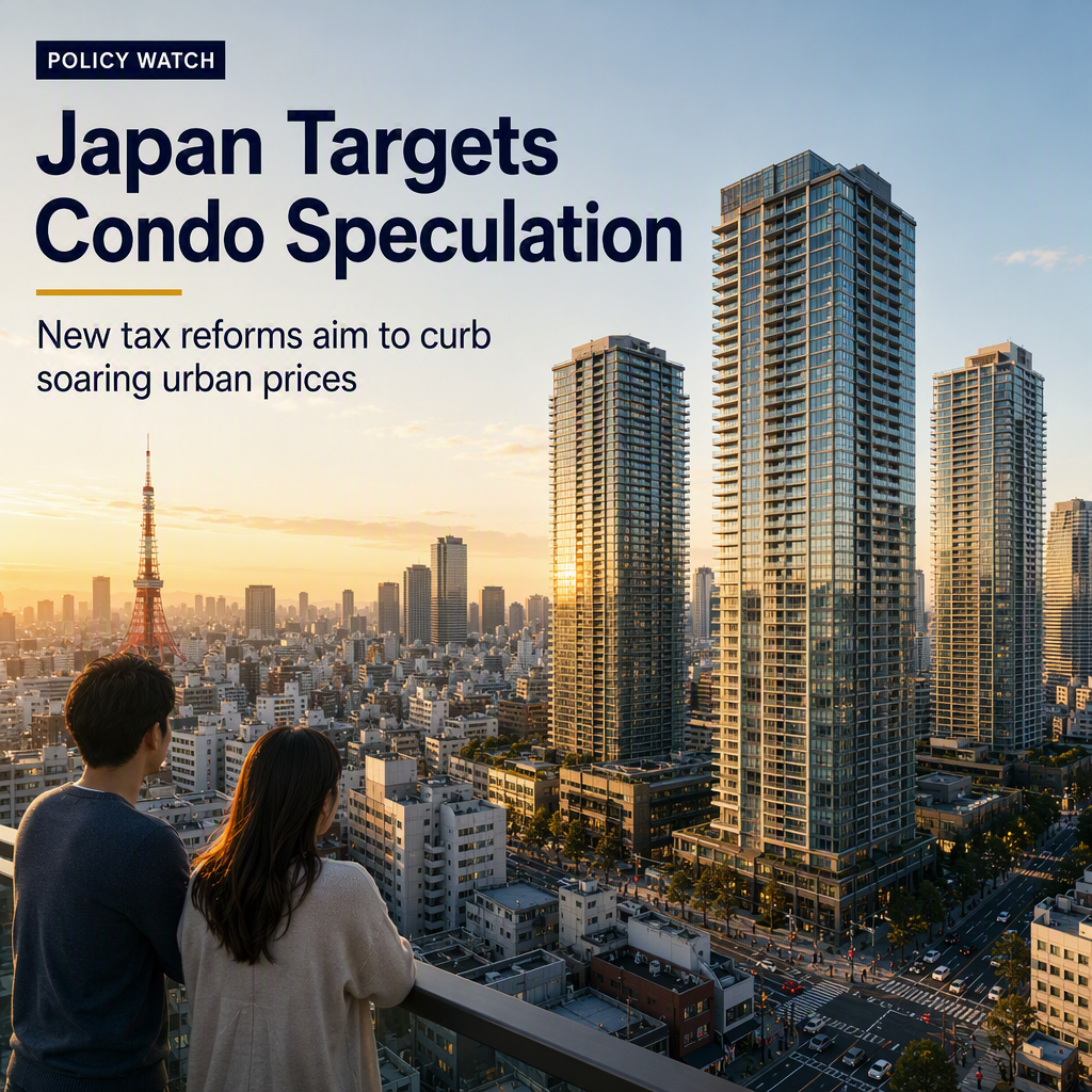 Japan Considers Condo Sale Tax Reform to Combat Urban Property Speculation