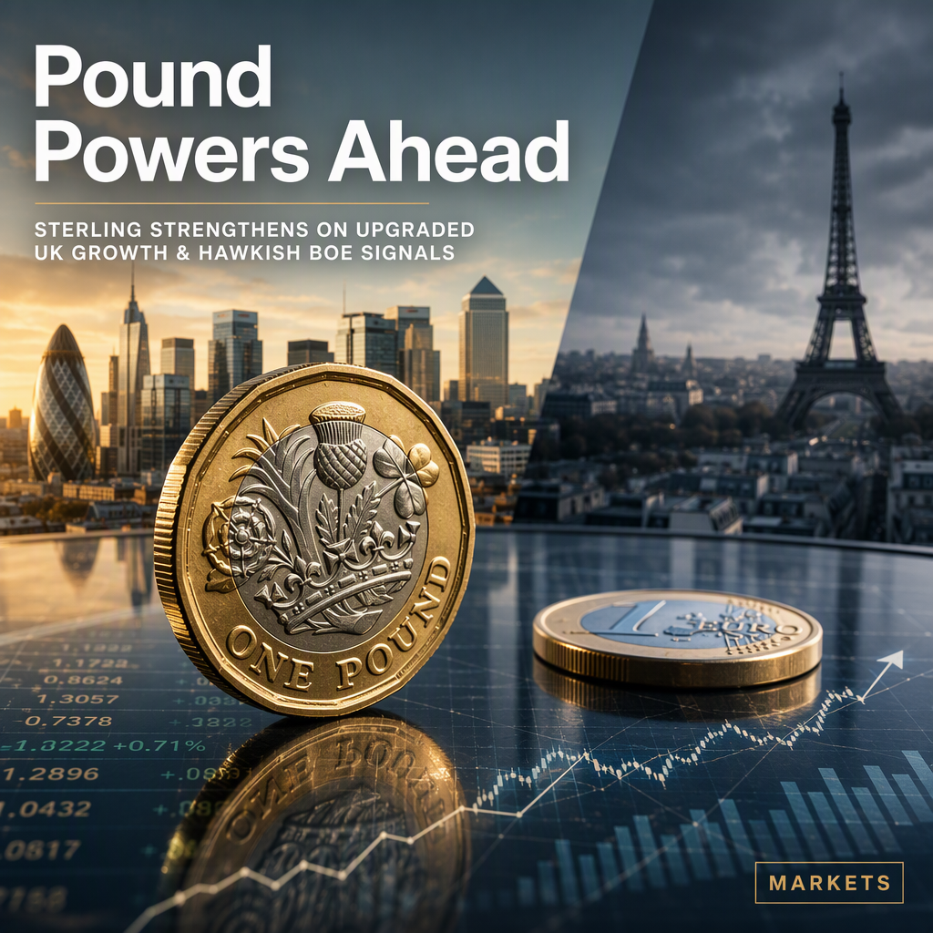 British Pound Strengthens Against Euro Amid Upgraded UK Growth and Hawkish BoE Signals