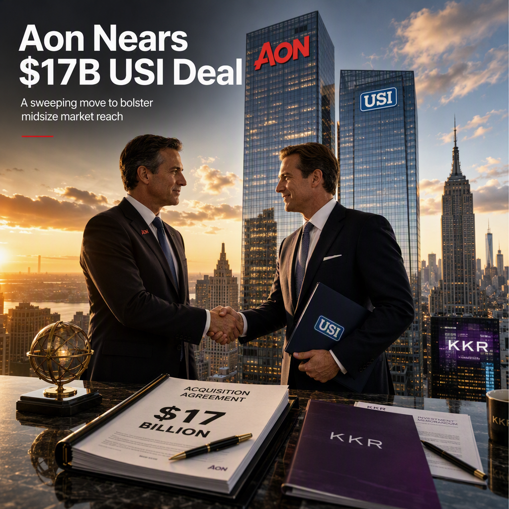 Aon Nears $17 Billion Acquisition of USI from KKR to Expand Midsize Business Reach