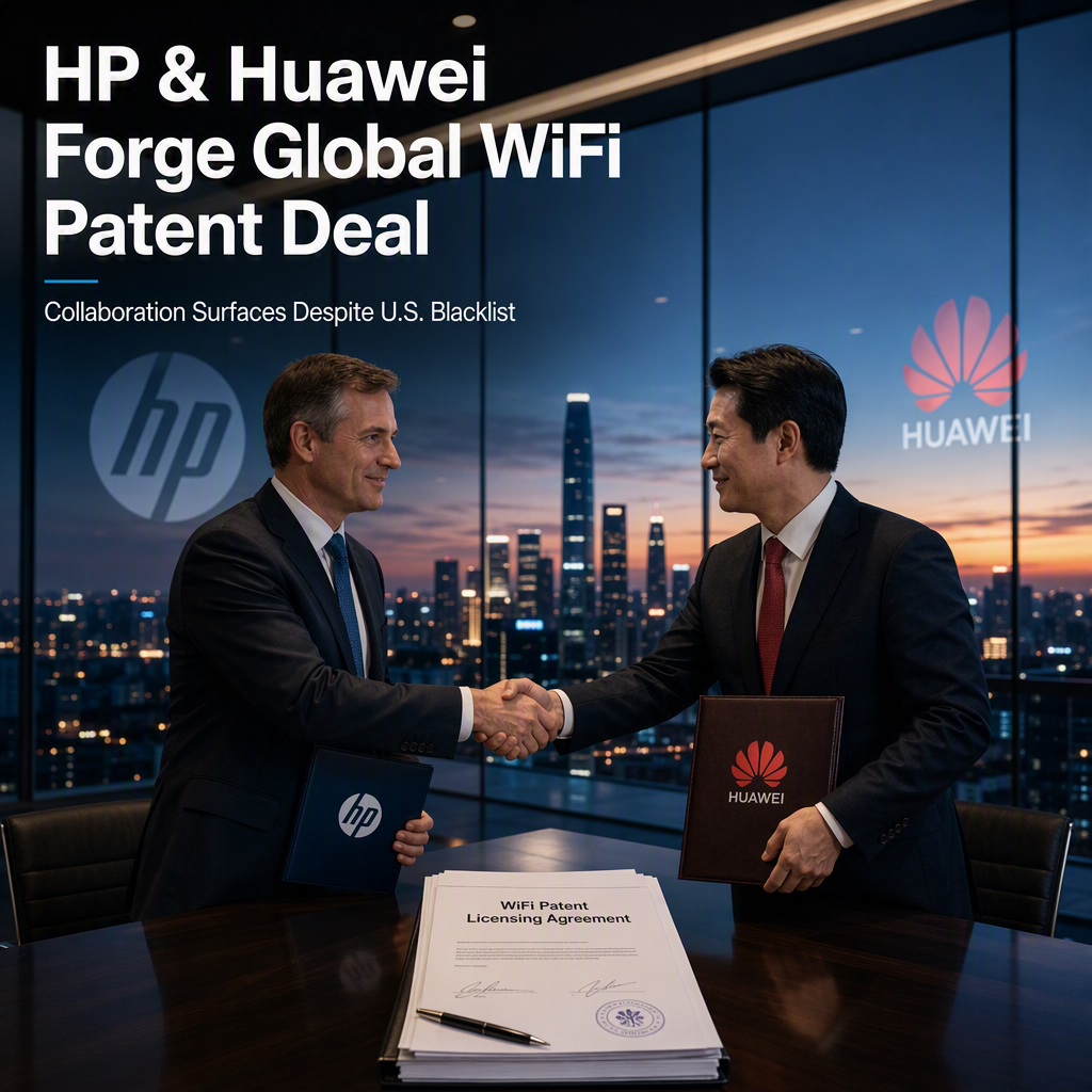 HP Strikes Global WiFi Patent Licensing Deal with Huawei Despite U.S. Blacklist