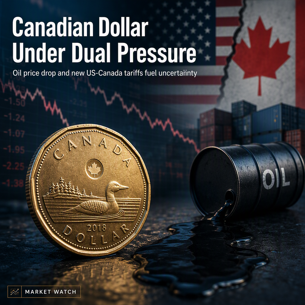 Canadian Dollar Faces Pressure from Oil Price Drop and US-Canada Tariff Escalation