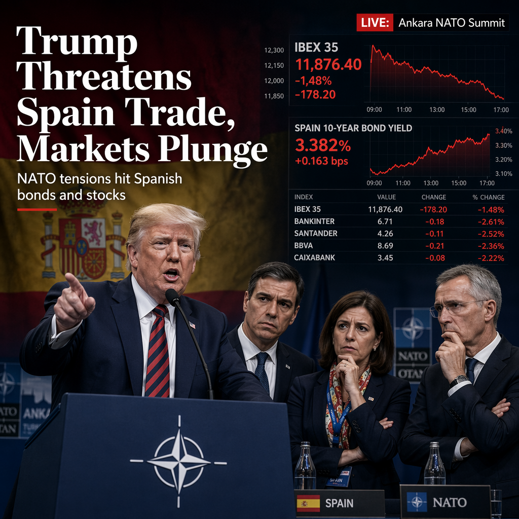 Trump Calls for Cutting Off Trade With Spain Over NATO Spending, Sparking Market Selloff