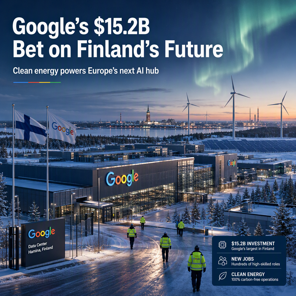 Google Commits $15.2 Billion to Finland's Digital Infrastructure in Major AI-Driven Expansion