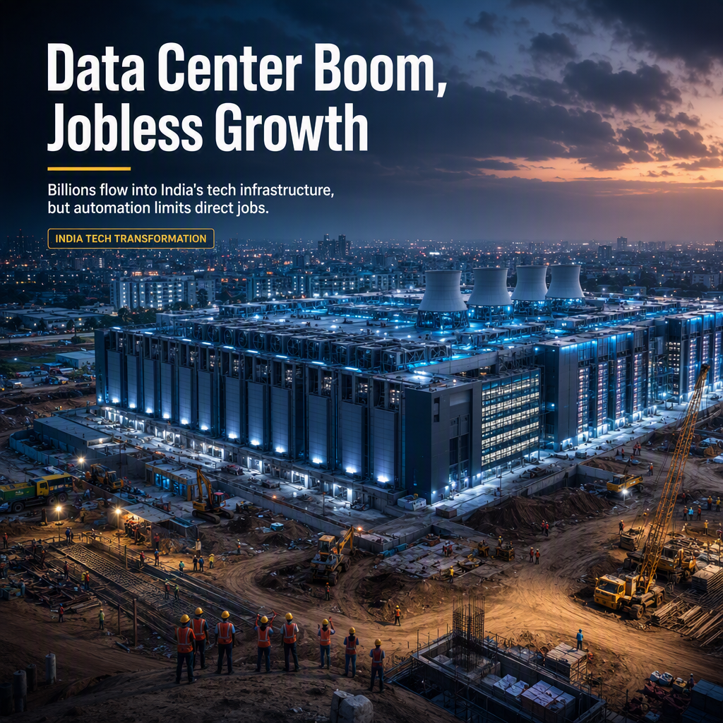 India's Data Center Expansion Draws Billions but Job Creation Remains Limited