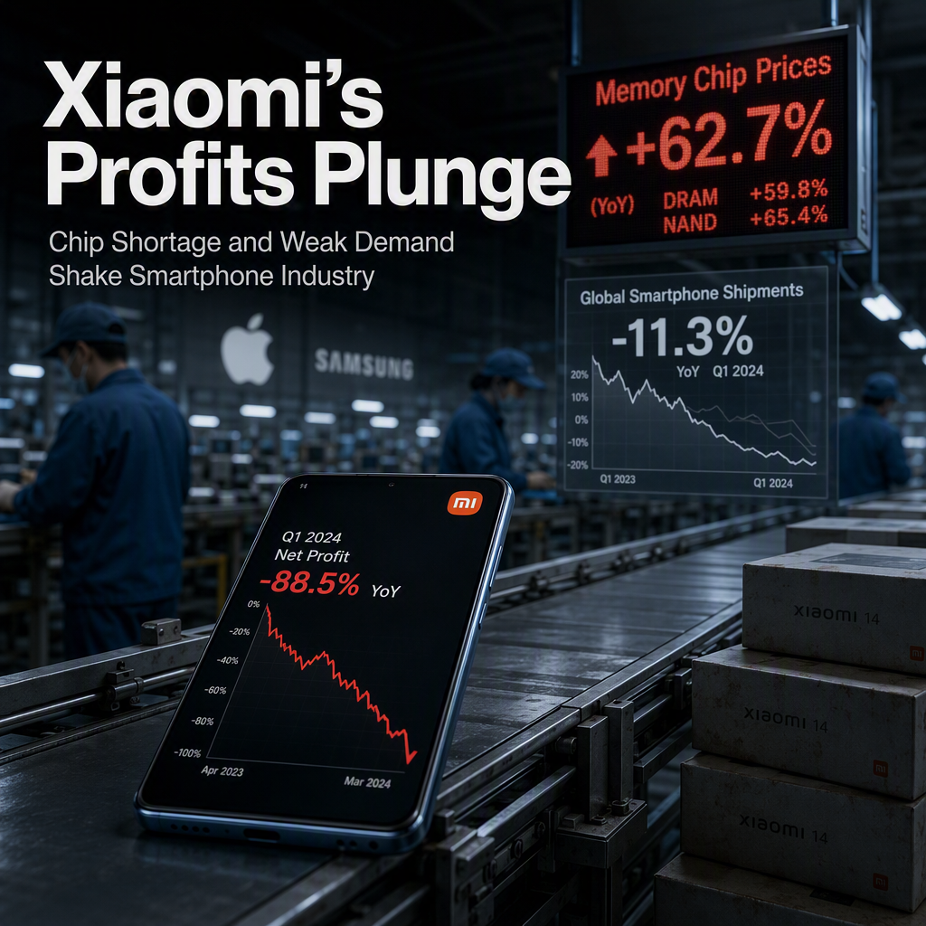 Xiaomi's Profits Plunge Amid Global Memory Chip Crunch and Weak Smartphone Demand