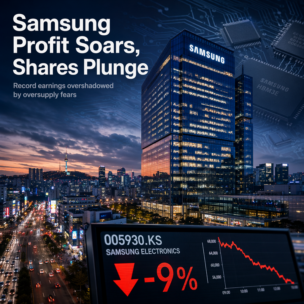 Samsung's Q2 Profit Surges 19-Fold, But Shares Plunge 9% Amid Oversupply Fears