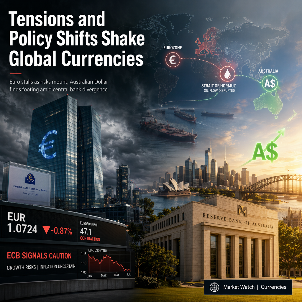 Geopolitical Tensions and Diverging Central Bank Signals Weigh on Euro, Support Australian Dollar