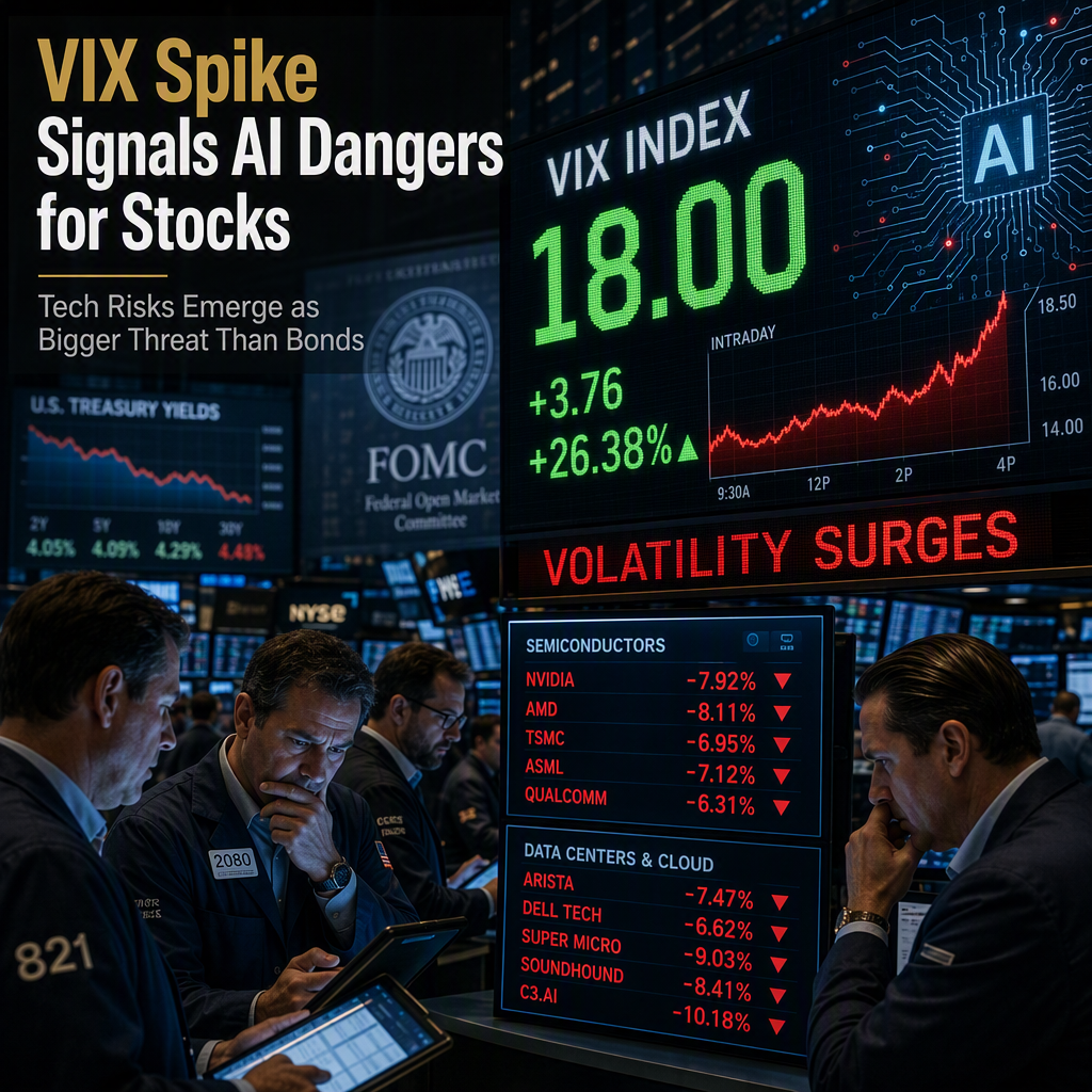 VIX Surge Highlights AI Risks as Bigger Threat to Stocks Than Bond Market Volatility