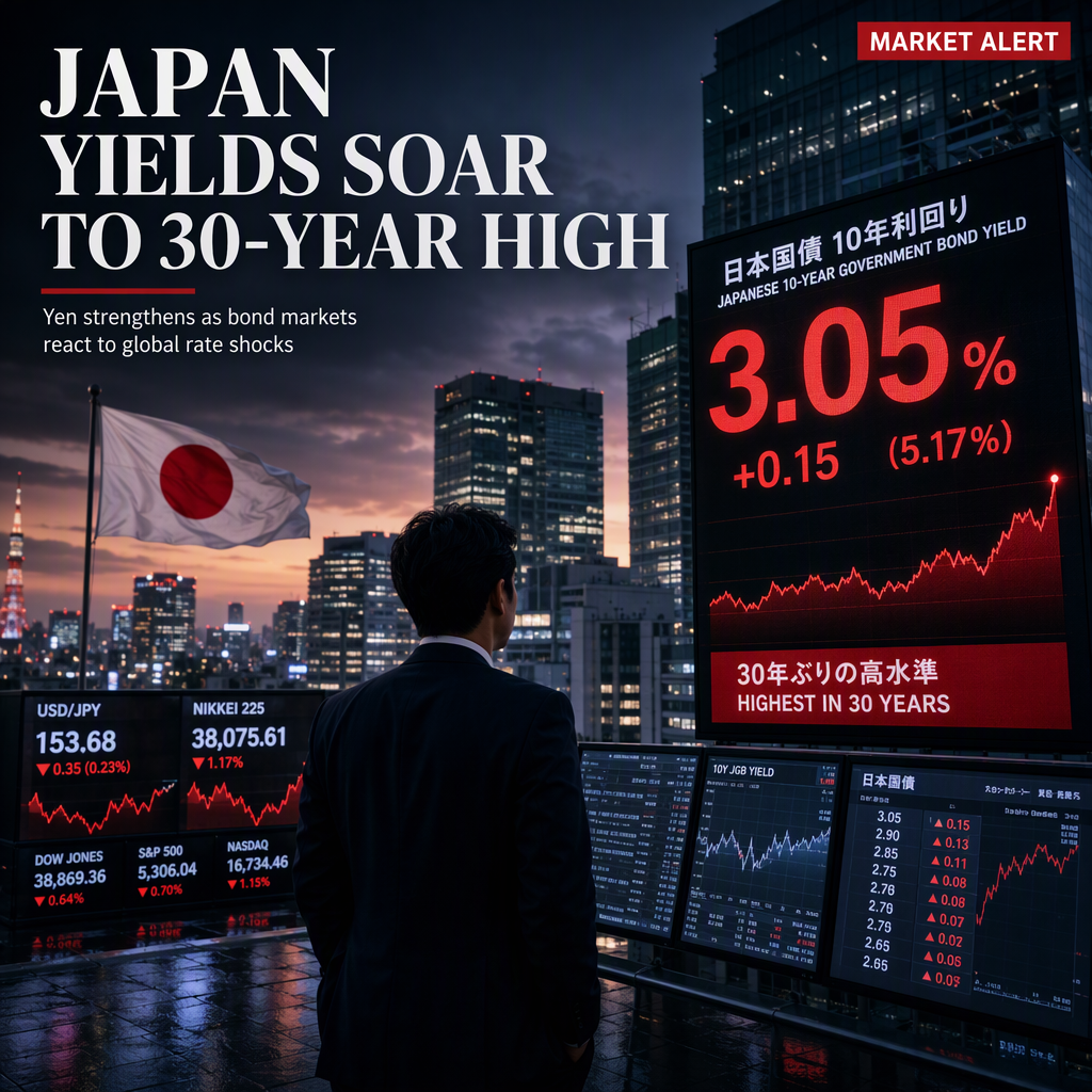 Japanese 10-Year Government Bond Yield Surges to 30-Year High Amid Yen Strength and Global Rate Moves
