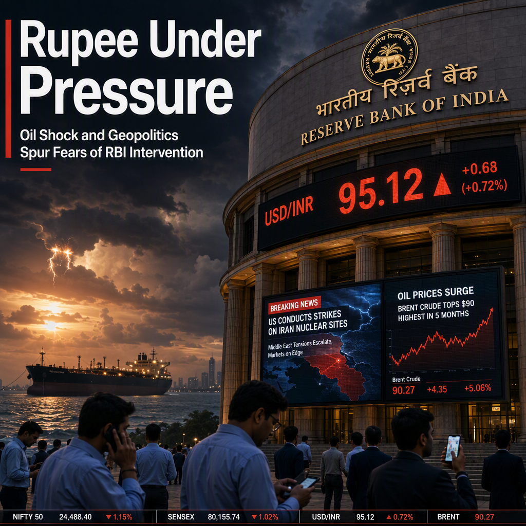 Indian Rupee Slides as US-Iran Strikes Drive Oil Prices Higher, Raising Fears of RBI Intervention