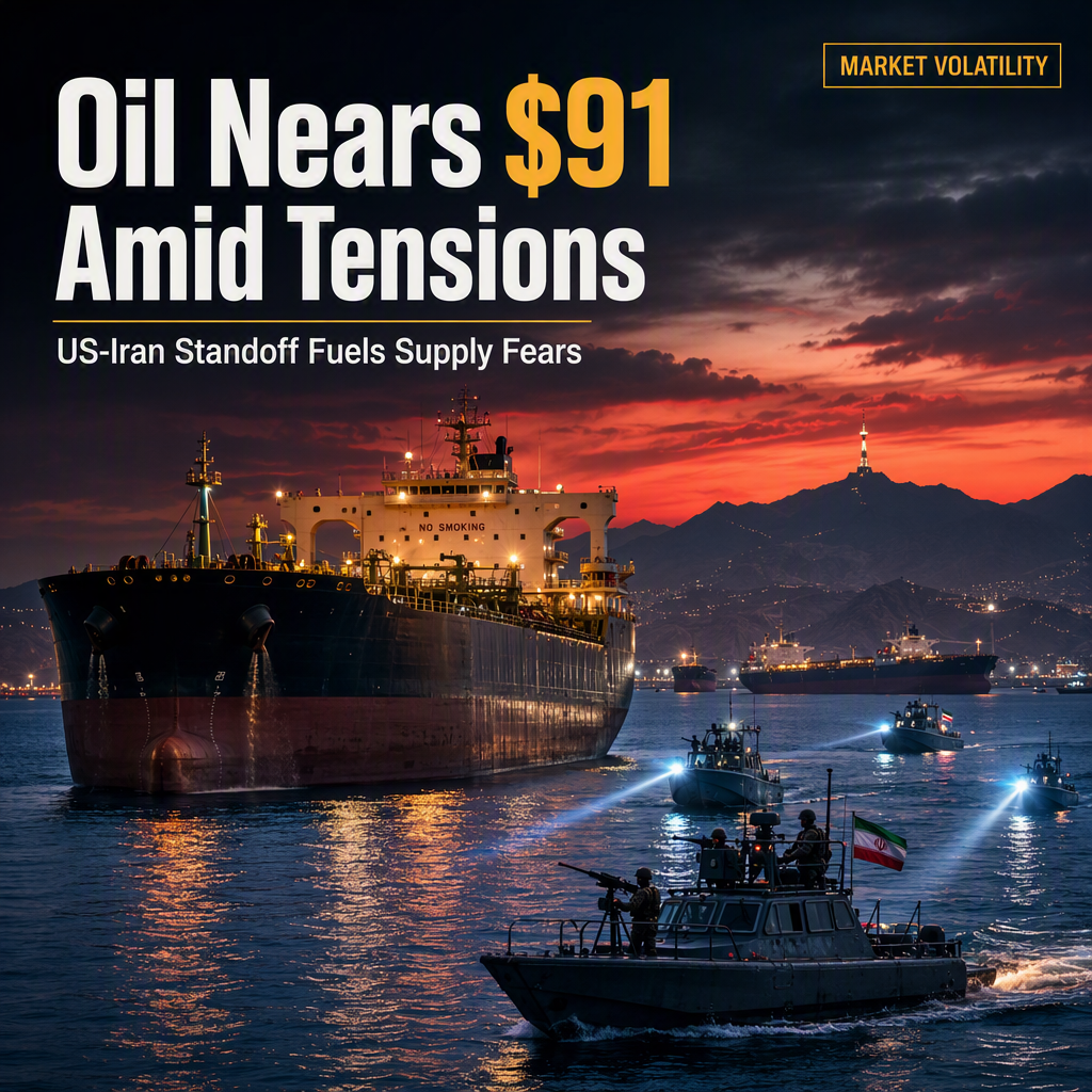 WTI Oil Surges Near $91 Amid Escalating US-Iran Tensions and Supply Concerns