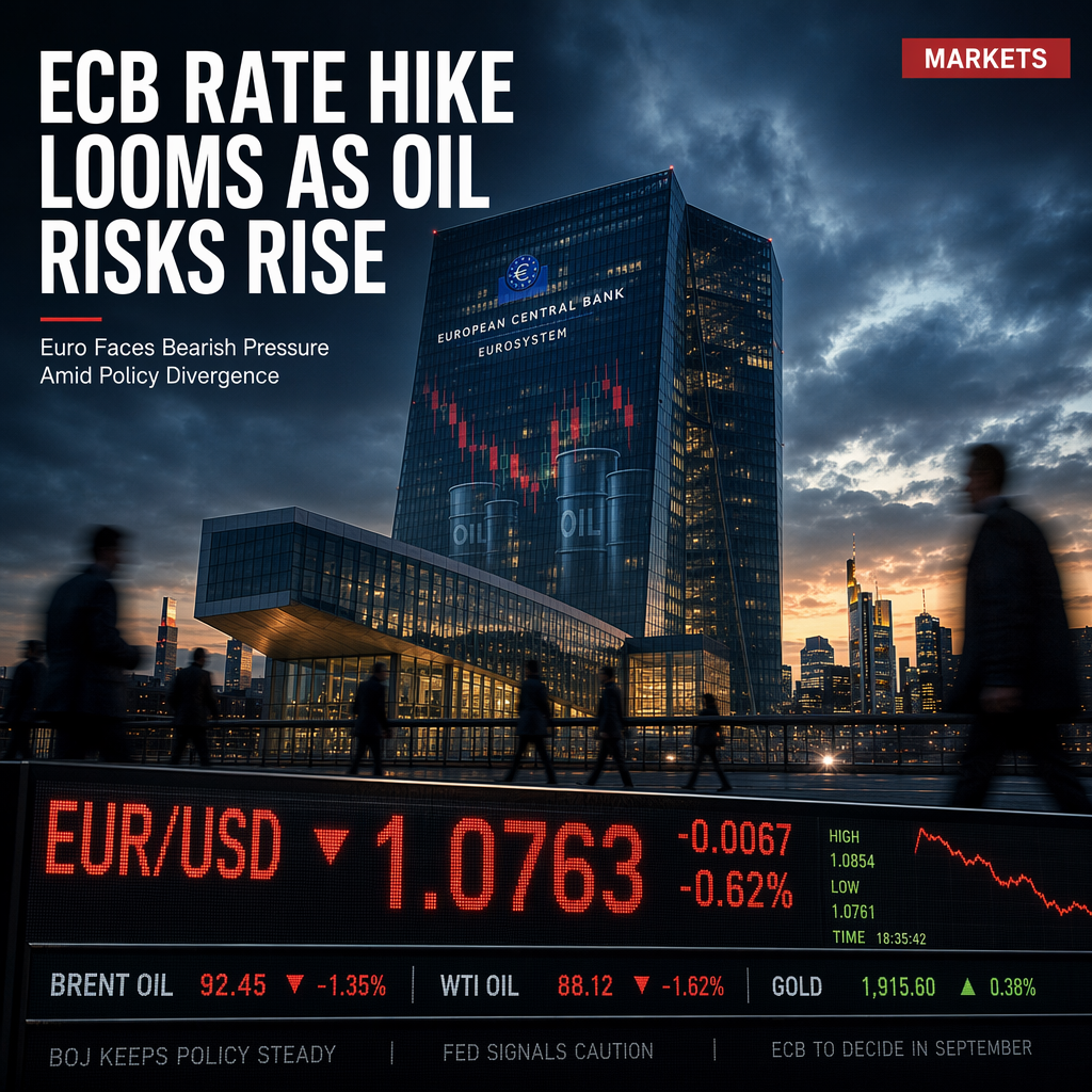 ECB September Rate Hike Looms Amid Oil Risks and Policy Divergence, EUR/USD Faces Bearish Pressure