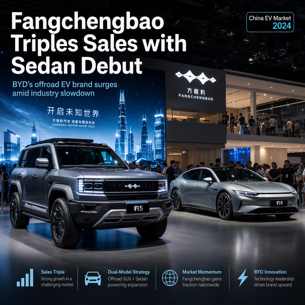 BYD's Fangchengbao Offroad EV Brand Triples Sales Amid Launch of First Sedan