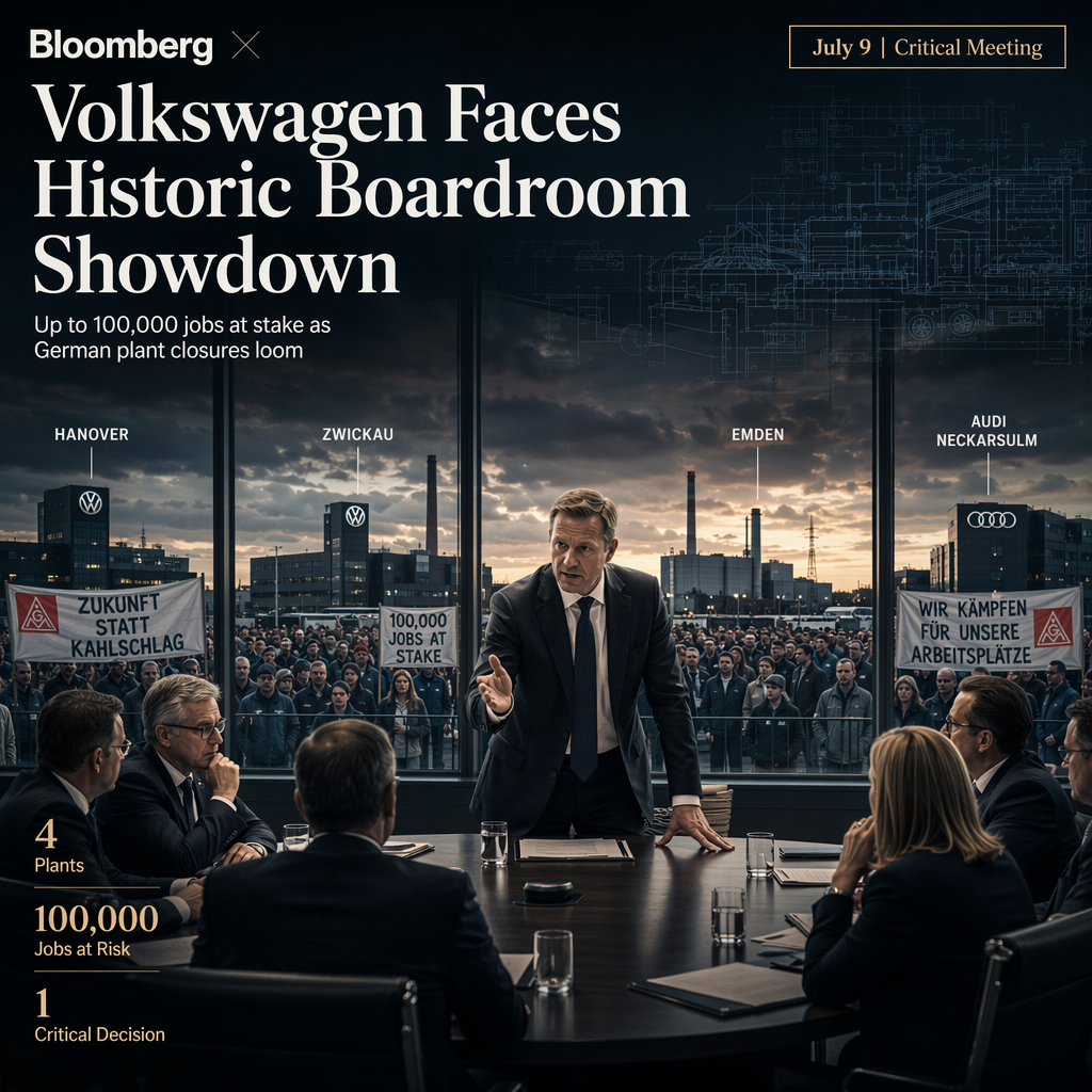 Volkswagen Faces Boardroom Showdown Over Potential 100,000 Job Cuts and German Plant Closures