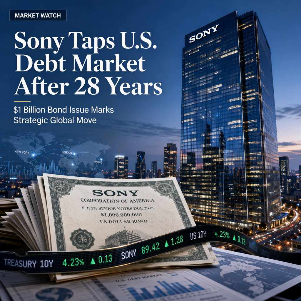Sony Returns to U.S. Debt Market With $1 Billion Dollar Bond Issue After 28 Years
