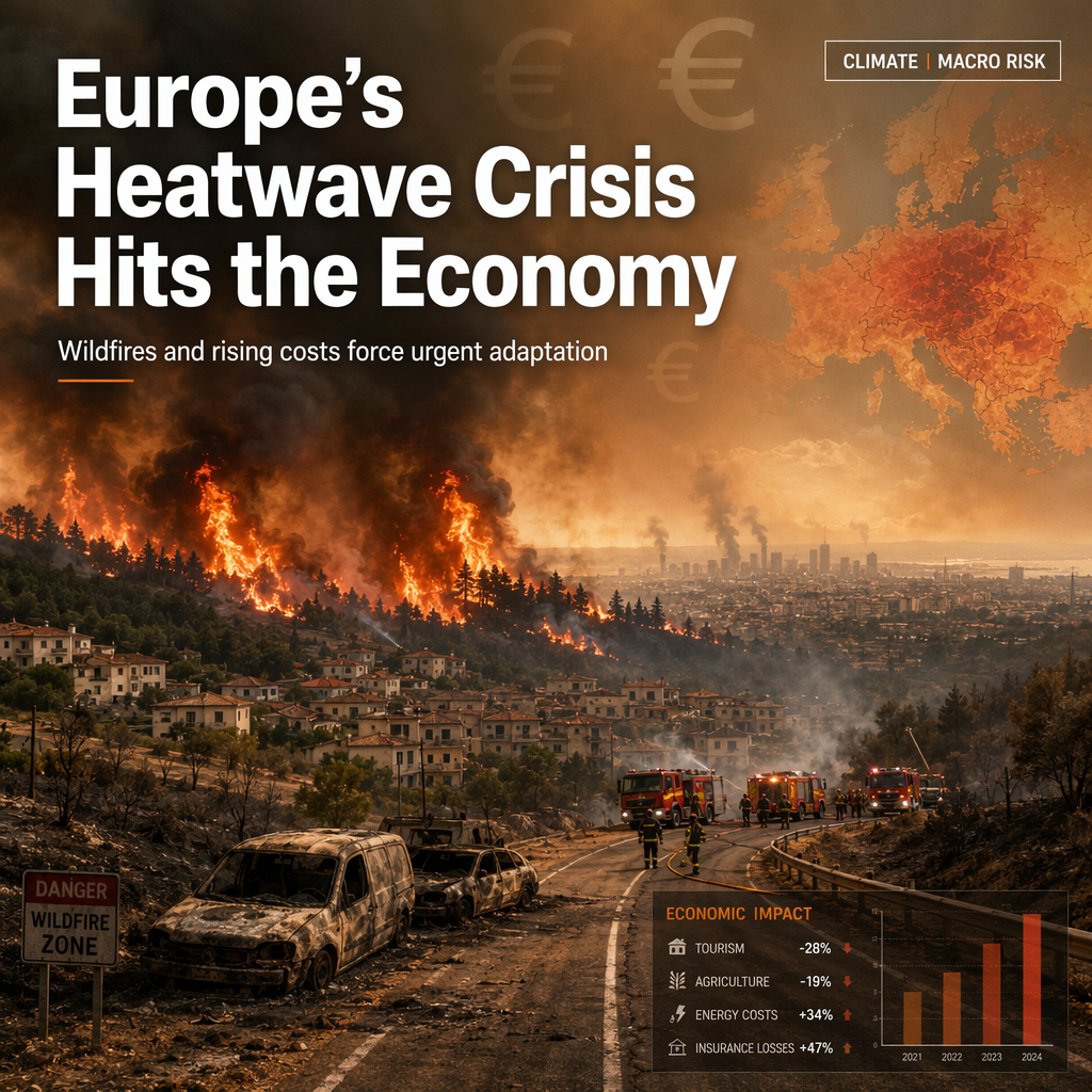 Europe's Record Heatwaves and Wildfires Spark Economic Strain, Threaten Growth
