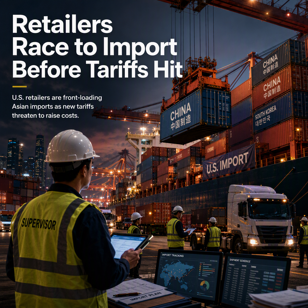 U.S. Retailers Boost Asian Imports Ahead of New Tariffs Amid Trade Uncertainty