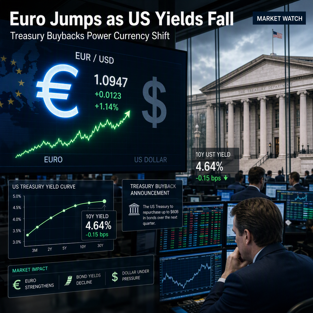 Euro Surges Against Dollar Following US Treasury Buyback Announcement