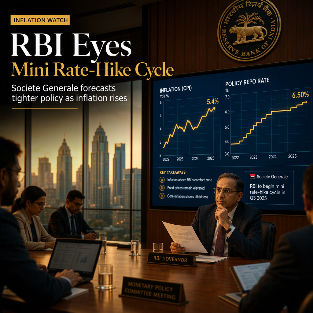 Societe Generale Predicts RBI to Begin Mini Rate-Hike Cycle Amid Rising Inflation