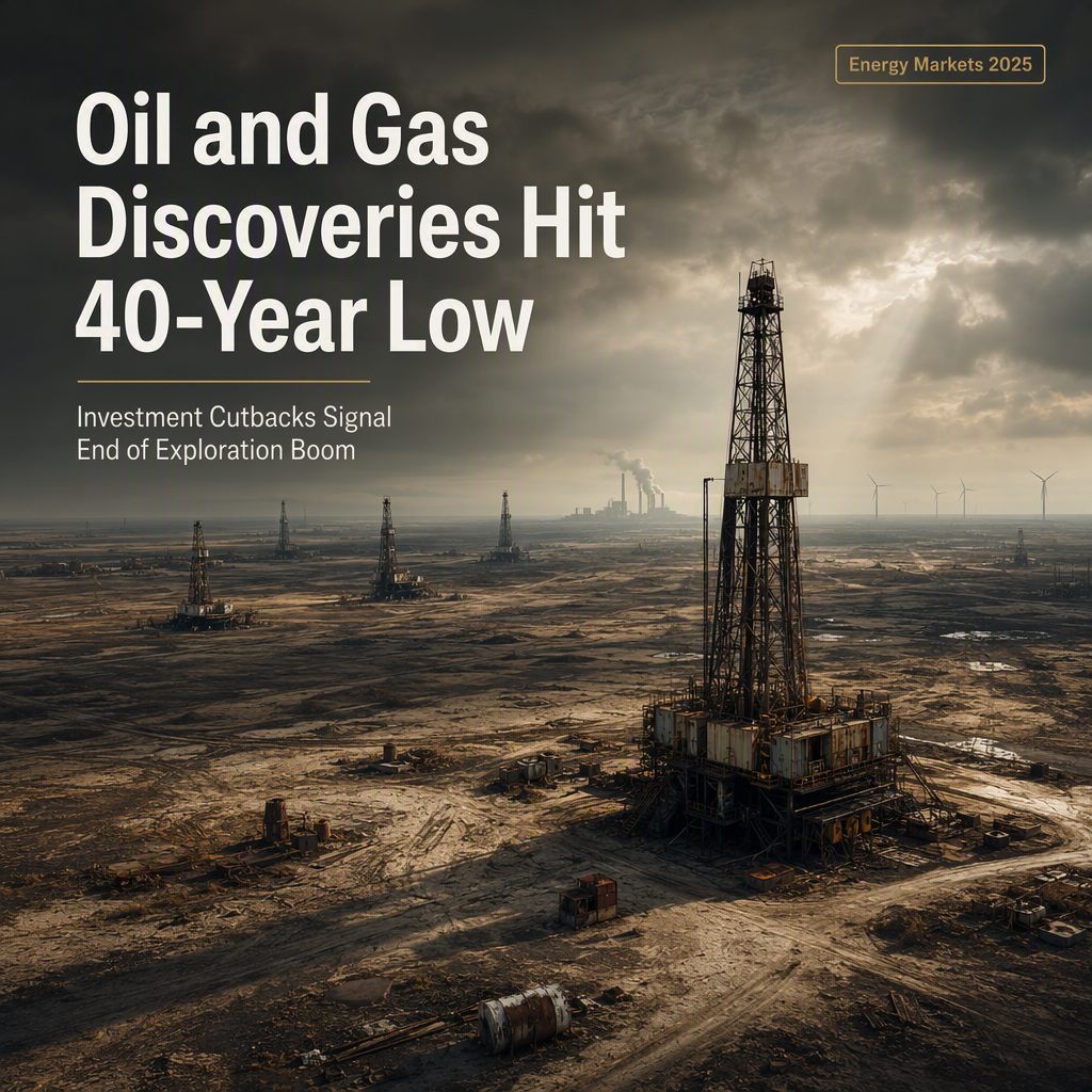 Global Oil and Gas Discoveries Plunge to 40-Year Low Amid Investment Cutbacks
