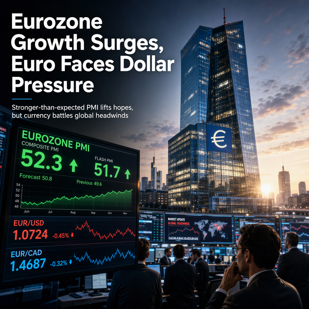Eurozone PMI Beats Forecasts but Euro Faces Pressure Amid Strong US Dollar and Mixed German Data