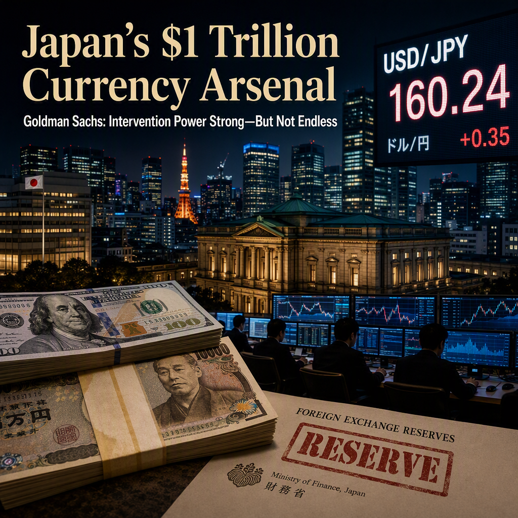 Goldman Sachs: Japan's $1 Trillion Reserves Enable Further Yen Interventions, But Sustainability in Question