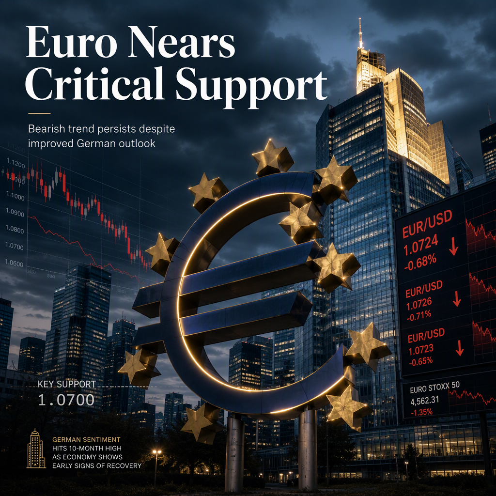 Euro Nears Key Support as Bearish Trend Persists Amid EU Concerns and Improved German Sentiment