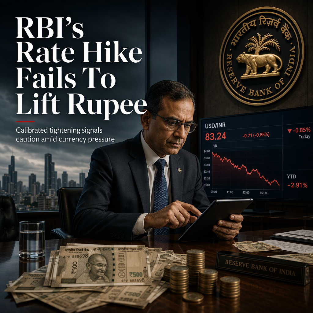 RBI's 25bps Rate Hike Fails to Halt Indian Rupee Slide Amid Limited Appetite for Aggressive Tightening