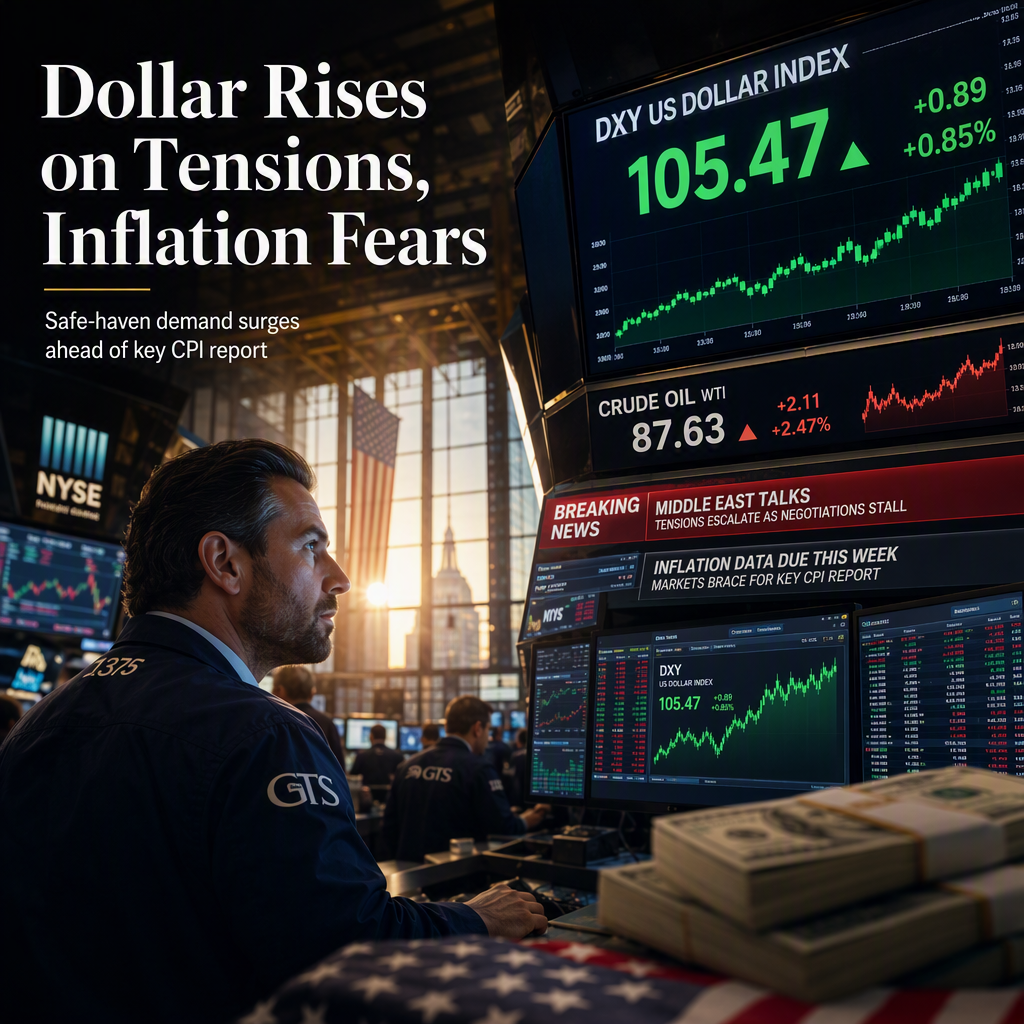 US Dollar Index Climbs Amid Middle East Tensions and Ahead of Key US Inflation Data