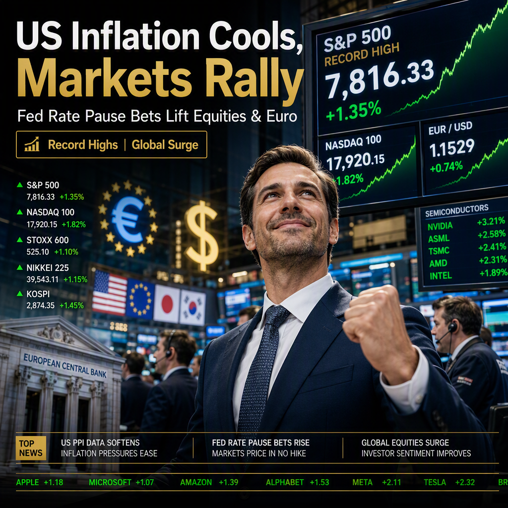 US Producer Price Data Cools Fed Rate Hike Bets, Lifts Global Equities and Euro