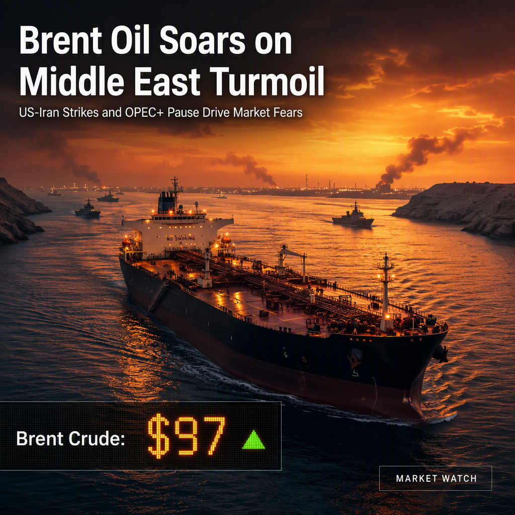 Brent Crude Rises to $97 Amid US-Iran Strikes and OPEC+ Output Pause