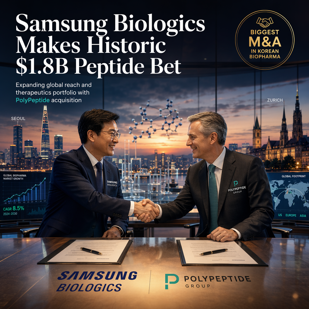 Samsung Biologics Announces $1.8 Billion Acquisition of PolyPeptide Group to Expand Peptide Therapeutics Portfolio