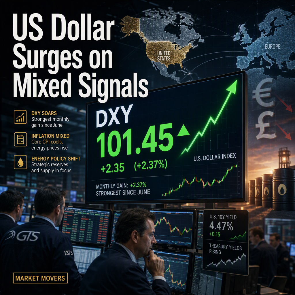 US Dollar Index Posts Strongest Monthly Gain Since June Amid Mixed Inflation Signals and Energy Policy Developments