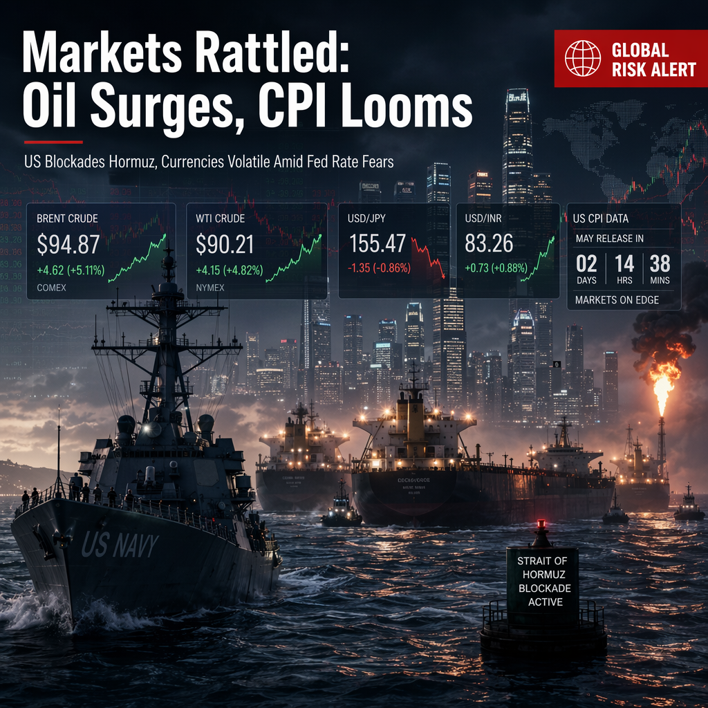 Global Markets React as US Blockades Hormuz, Oil Surges, and CPI Data Looms