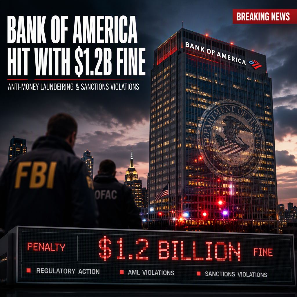 Bank of America Fined Over $1.2 Billion for Anti-Money Laundering and Sanctions Violations