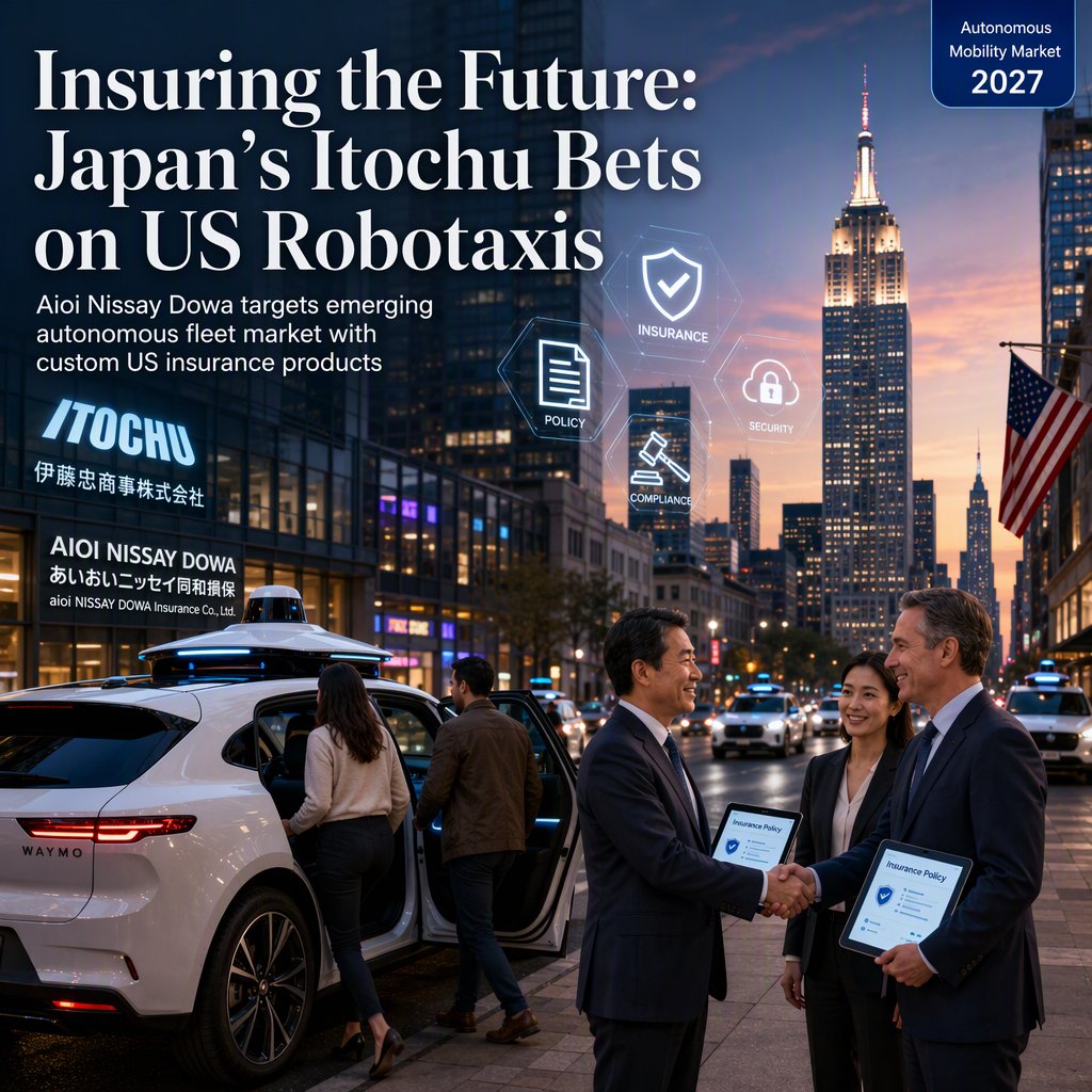 Itochu and Aioi Nissay Dowa Target US Robotaxi Insurance Market Amid Growing Autonomous Fleet Expansion