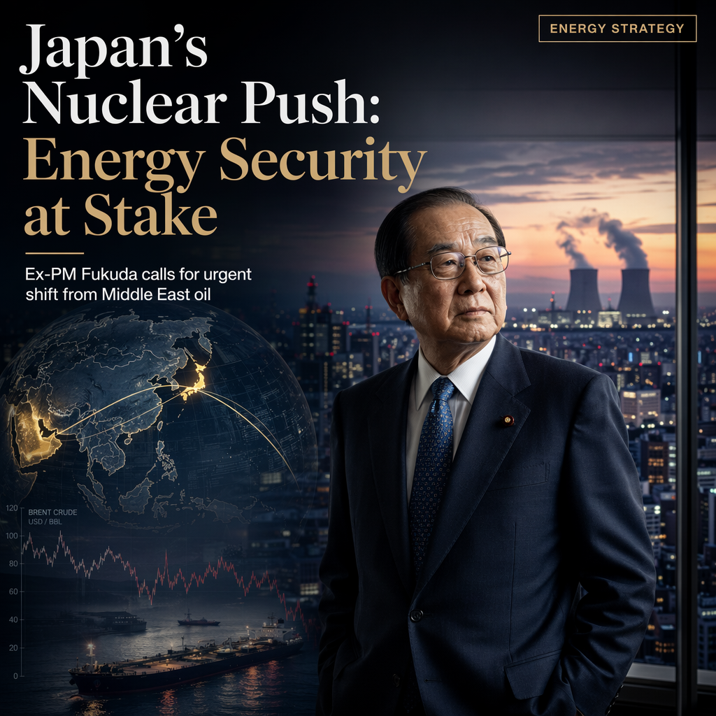 Ex-PM Fukuda Urges Japan to Boost Nuclear Power to Reduce Middle East Oil Dependence