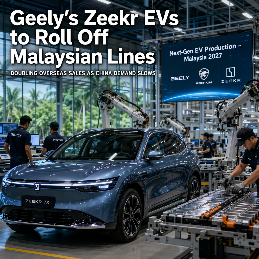 Geely Plans Malaysia EV Production to Double Zeekr's Overseas Sales Amid Slowing China Demand