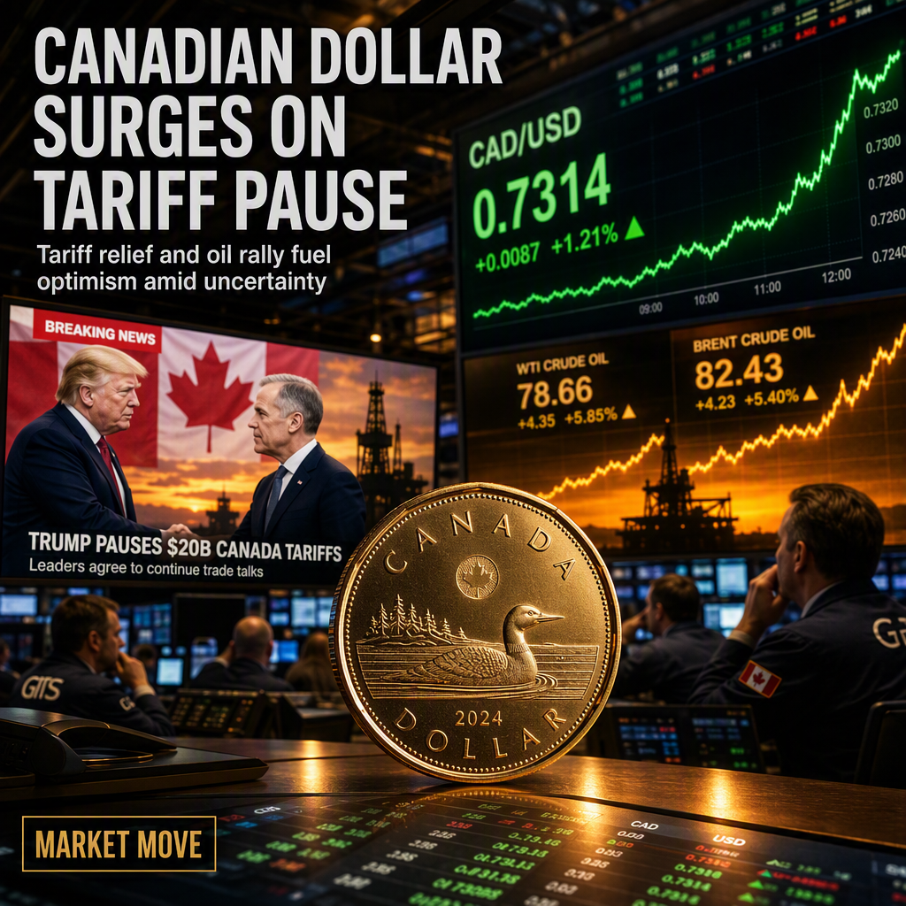 Canadian Dollar Rises as Trump Pauses $20 Billion Tariffs, Oil Prices Surge