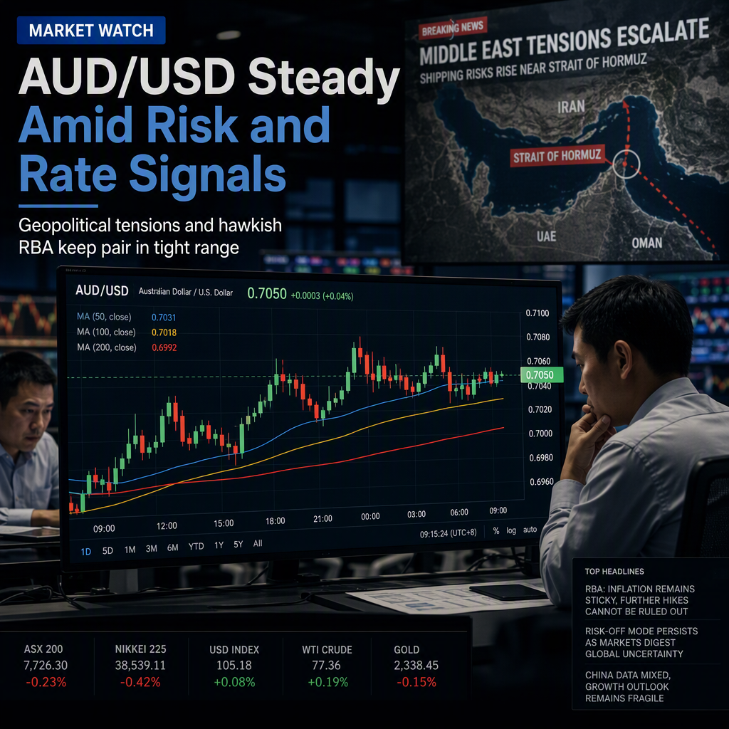 AUD/USD Holds Steady Amid Geopolitical Tensions and Hawkish RBA Signals