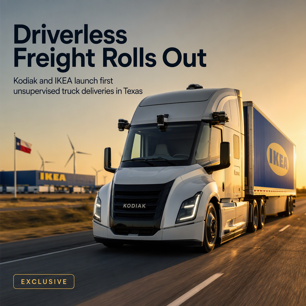 Kodiak to Launch Unsupervised Driverless Trucks with IKEA Partnership by Year-End