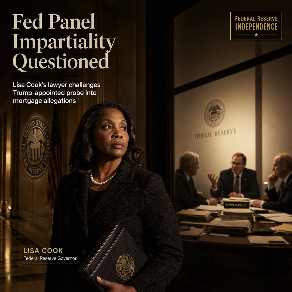 Lisa Cook's Lawyer Challenges Impartiality of Trump Panel Probing Fed Mortgage Allegations