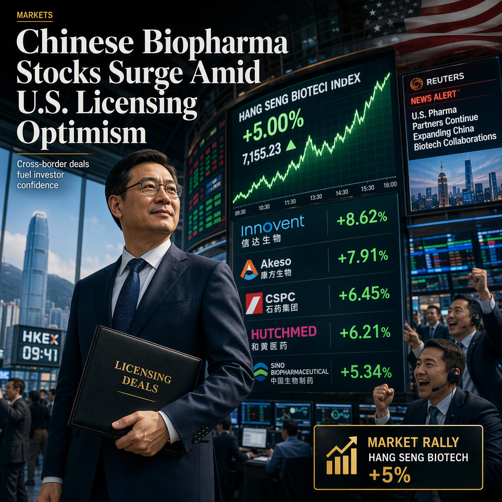 Chinese Biopharma Stocks Surge as U.S. Considers Allowing Drug Licensing Deals to Continue
