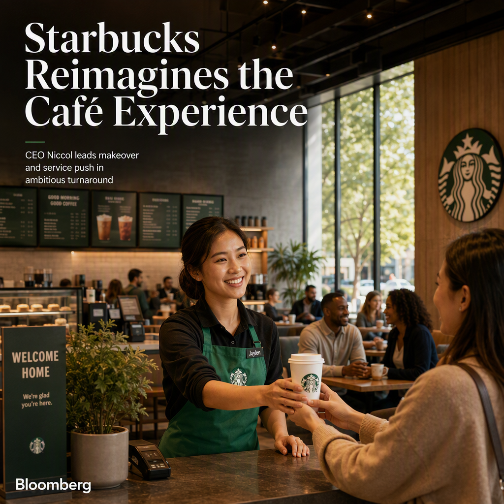 Starbucks CEO Outlines Next Phase of Turnaround with Cafe Makeovers and Customer Service Focus