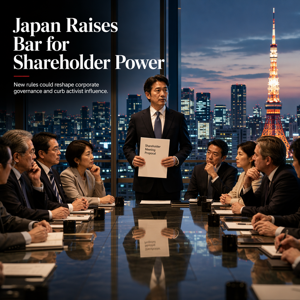 Japan Proposes Higher Ownership Threshold for Calling Special Shareholder Meetings
