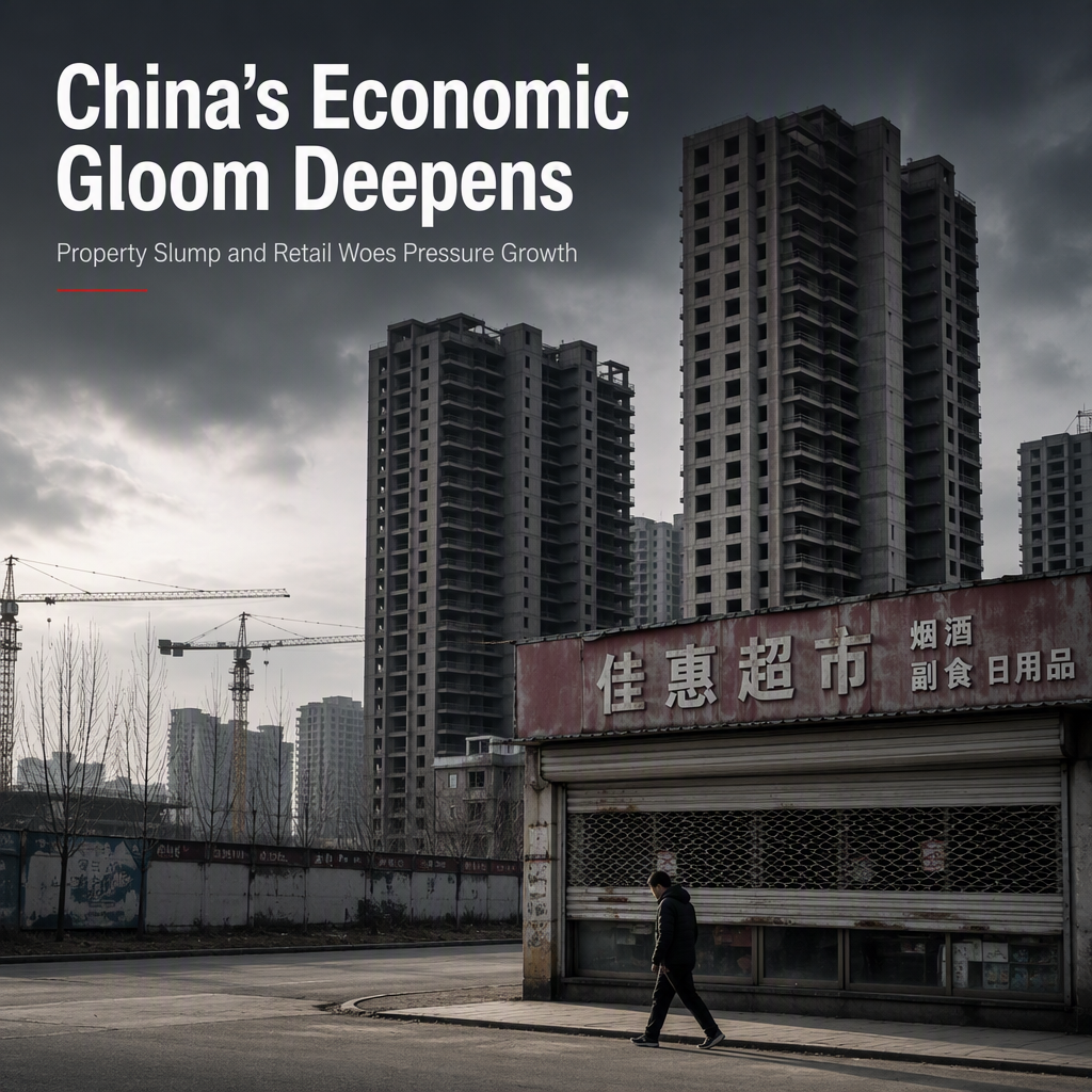 China's Economic Outlook Darkens Amid Slumping Real Estate and Retail Sectors