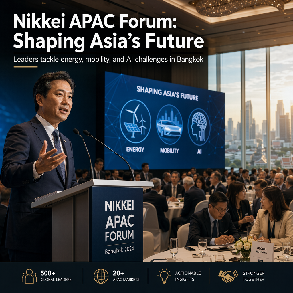 Nikkei APAC Forum Launches in Bangkok, Spotlighting Energy, Mobility, and AI Challenges