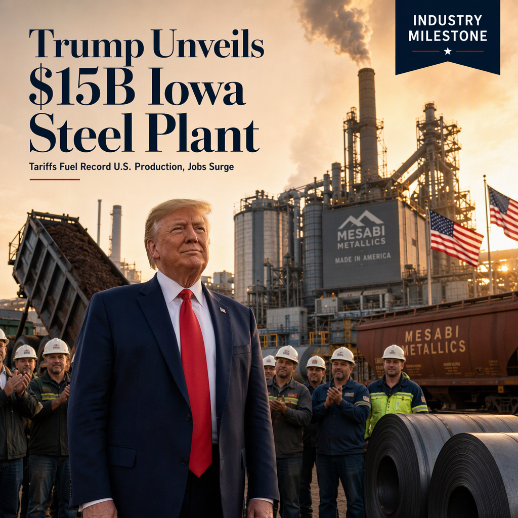 Trump Announces $15B Iowa Steel Plant, Industry Leaders Cite Tariff Policy as Catalyst